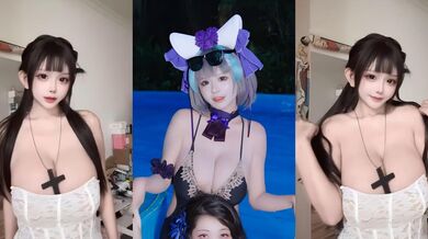 抖音88万粉网红 喵喵球 擦边私拍爆火全网 逆天豪乳无比诱人 甜美夹子音勾魂 堪称天生精盆圣体！